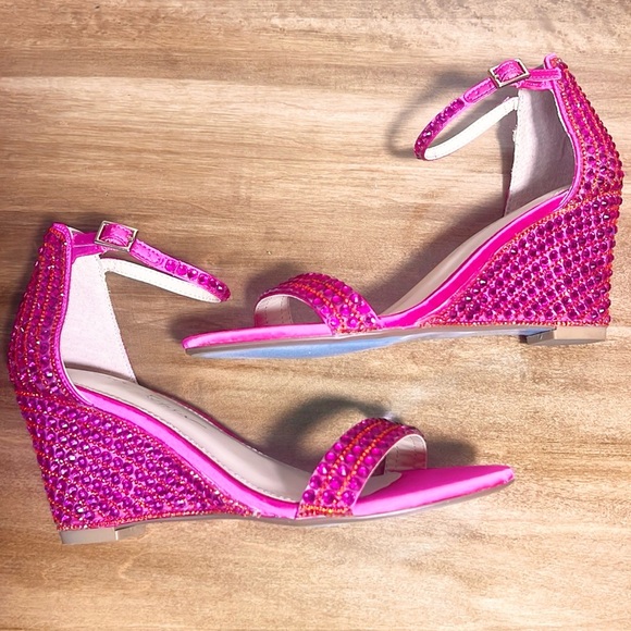Betsey Johnson Gem Embellished Wedge Heels - Picture 2 of 11